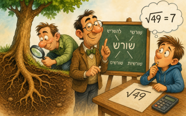 חתך קרקע המציג עץ עם רשת ענפים תת־קרקעית המשתרעת סביבו