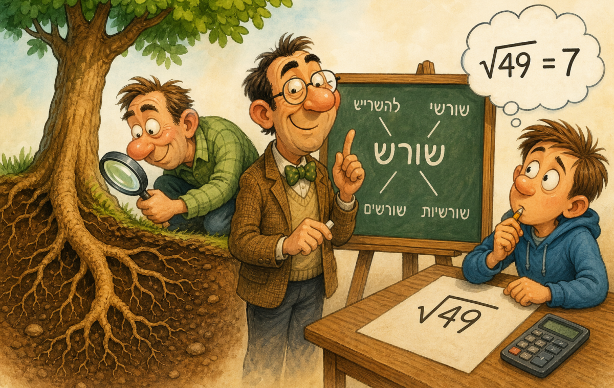 חתך קרקע המציג עץ עם רשת ענפים תת־קרקעית המשתרעת סביבו
